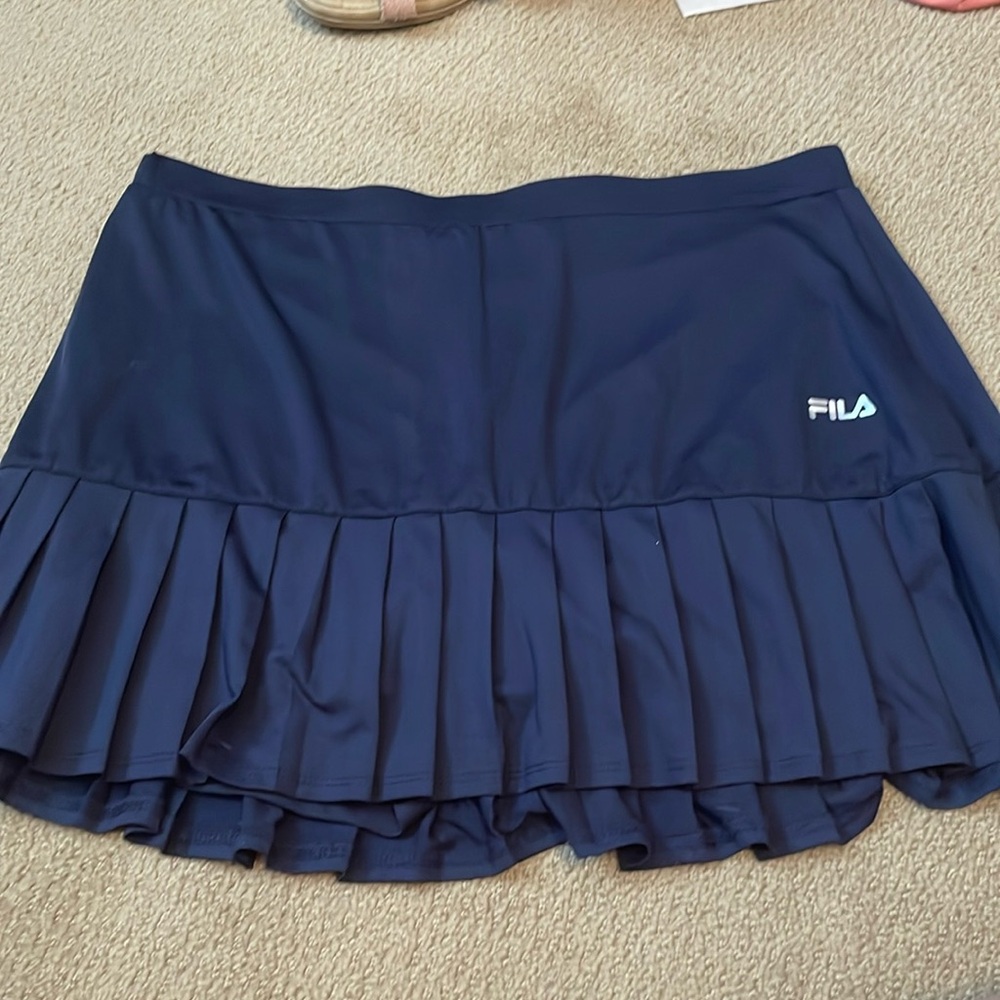 Fila navy pleated tennis pickleball skirt with shorts